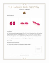 1.67 Ct.Tw.Total Carat Weight Ruby Pair from Burma (Myanmar) Appraisal