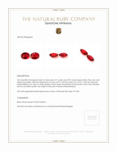 1.86 Ct.Tw.Total Carat Weight Ruby Pair from Mozambique Appraisal