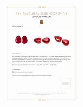 2.62 Ct.Tw.Total Carat Weight Ruby Pair from Mozambique Appraisal