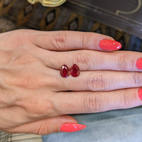 2.62 Ct.Tw.Total Carat Weight Ruby Pair from Mozambique Life Style
