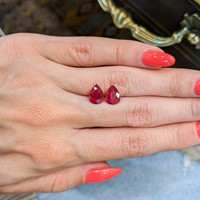 2.45 Ct.Tw.Total Carat Weight Ruby Pair from Mozambique Life Style