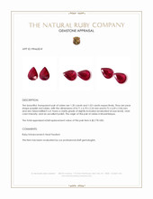 2.22 Ct.Tw.Total Carat Weight Purplish Red Ruby Pair from Mozambique Appraisal