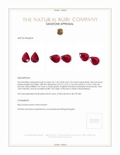 2.22 Ct.Tw.Total Carat Weight Ruby Pair from Mozambique Appraisal