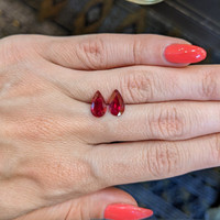 2.53 Ct.Tw.Total Carat Weight Ruby Pair from Mozambique Life Style