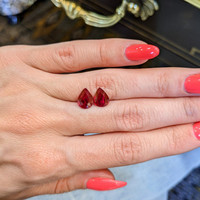 2.84 Ct.Tw.Total Carat Weight Ruby Pair from Mozambique Life Style