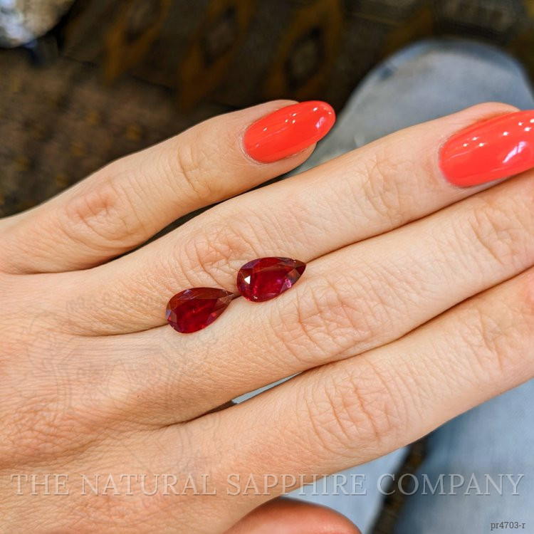 4.74 Ct.Tw. Ruby Pair from Mozambique