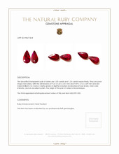 2.29 Ct.Tw.Total Carat Weight Ruby Pair from Mozambique Appraisal