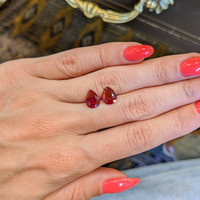 2.79 Ct.Tw.Total Carat Weight Ruby Pair from Mozambique Life Style