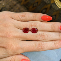 4.61 Ct.Tw.Total Carat Weight Ruby Pair from Mozambique Life Style