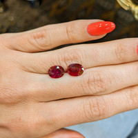 3.74 Ct.Tw.Total Carat Weight Ruby Pair from Mozambique Life Style