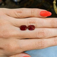 4.42 Ct.Tw.Total Carat Weight Ruby Pair from Mozambique Life Style