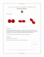 2.53 Ct.Tw.Total Carat Weight Ruby Pair from Mozambique Appraisal