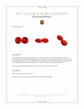 2.53 Ct.Tw.Total Carat Weight Ruby Pair from Mozambique Appraisal