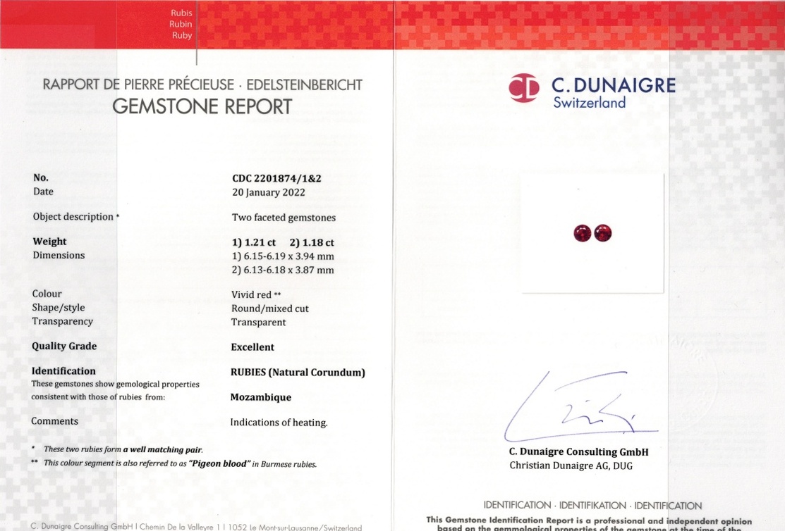 2.39 Ct.Tw. Ruby Pair from Mozambique