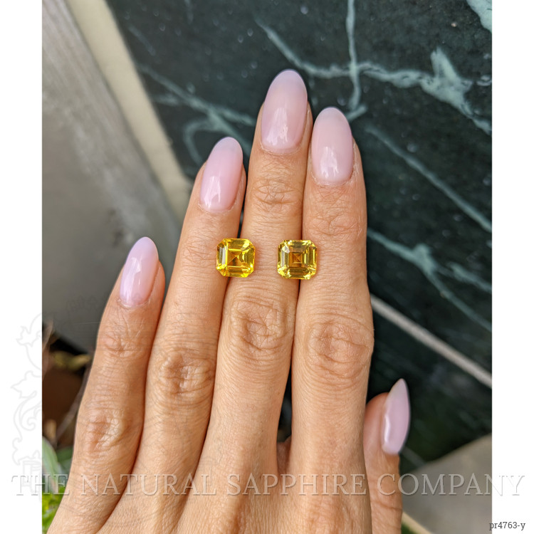 8.03 Ct.Tw. Yellow Sapphire Pair from Ceylon (Sri Lanka)