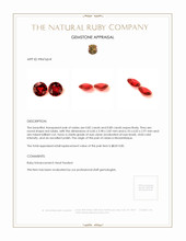 1.62 Ct.Tw.Total Carat Weight Ruby Pair from Mozambique Appraisal