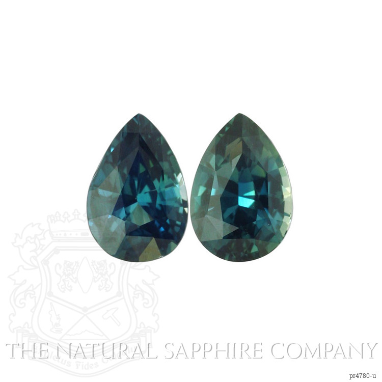 4.62 Ct.Tw. Bluish Green Sapphire Pair from Ceylon (Sri Lanka)