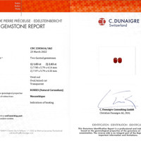 3.86 Ct.Tw.Total Carat Weight Ruby Pair from Mozambique Scan Report