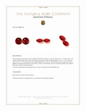 3.42 Ct.Tw.Total Carat Weight Ruby Pair from Mozambique Appraisal