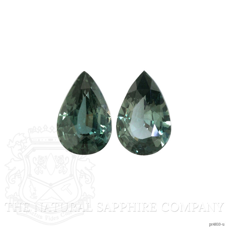 2.65 Ct.Tw. Bluish Green Sapphire Pair from Ceylon (Sri Lanka)