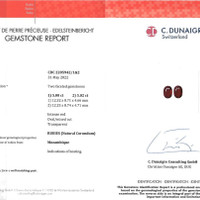 10.02 Ct.Tw.Total Carat Weight Ruby Pair from Mozambique Scan Report