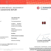 6.08 Ct.Tw.Total Carat Weight Ruby Pair from Mozambique Scan Report