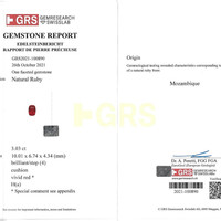 6.08 Ct.Tw.Total Carat Weight Ruby Pair from Mozambique Scan Report