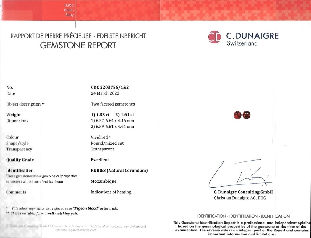 3.14 Ct.Tw. Ruby Pair from Mozambique