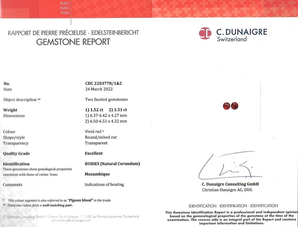 3.03 Ct.Tw. Ruby Pair from Mozambique