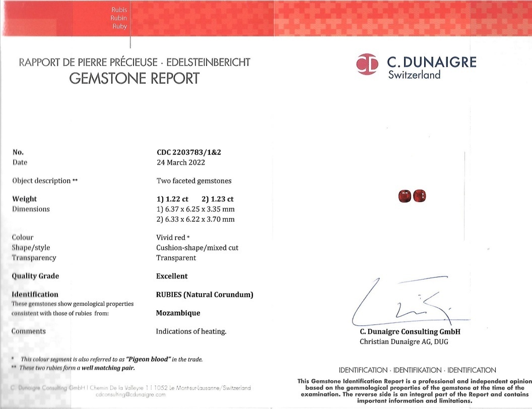 2.45 Ct.Tw. Ruby Pair from Mozambique