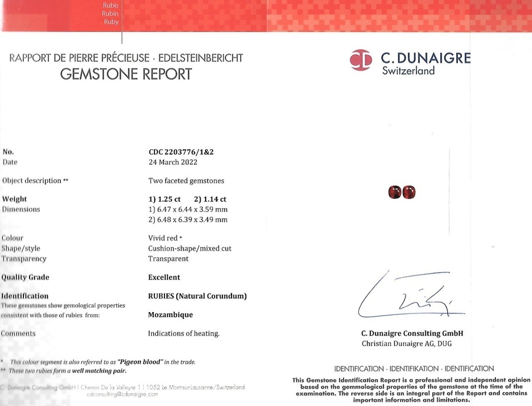 2.39 Ct.Tw. Ruby Pair from Mozambique