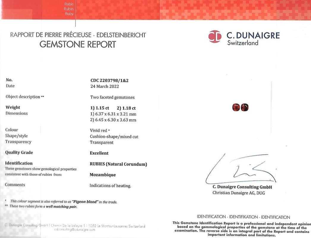 2.33 Ct.Tw. Ruby Pair from Mozambique