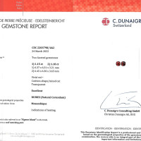 2.33 Ct.Tw.Total Carat Weight Ruby Pair from Mozambique Scan Report