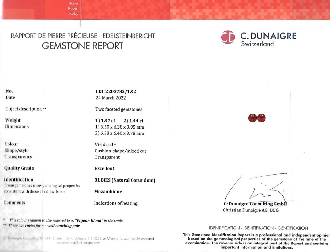 2.81 Ct.Tw. Ruby Pair from Mozambique