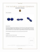 4.70 Ct.Tw.Total Carat Weight Blue Sapphire Pair from Ceylon (Sri Lanka) Appraisal