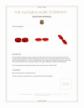 4.10 Ct.Tw.Total Carat Weight Ruby Pair from Mozambique Appraisal