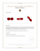 4.28 Ct.Tw.Total Carat Weight Ruby Pair from Mozambique Appraisal