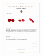 2.58 Ct.Tw.Total Carat Weight Ruby Pair from Mozambique Appraisal