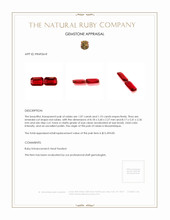 2.17 Ct.Tw.Total Carat Weight Ruby Pair from Mozambique Appraisal
