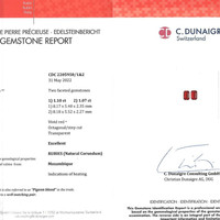 2.17 Ct.Tw.Total Carat Weight Ruby Pair from Mozambique Scan Report