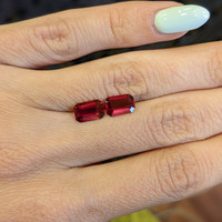 2.17 Ct.Tw.Total Carat Weight Ruby Pair from Mozambique Life Style