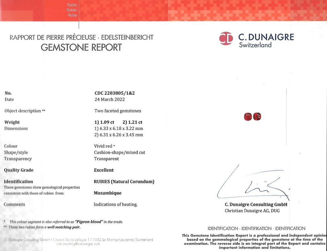 2.30 Ct.Tw. Ruby Pair from Mozambique