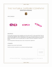 0.94 Ct.Tw.Total Carat Weight Pink Sapphire Pair from Ceylon (Sri Lanka) Appraisal