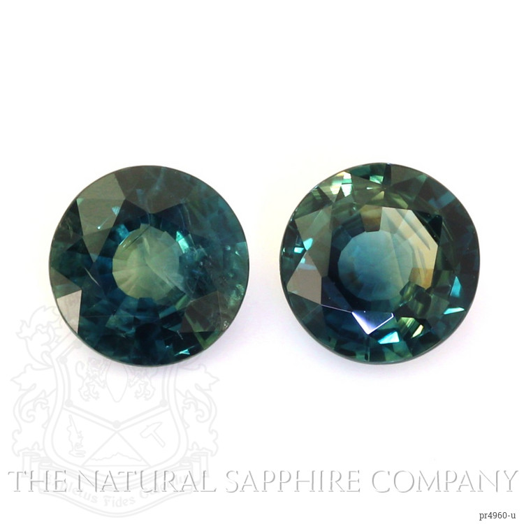2.42 Ct.Tw. Bluish Green Sapphire Pair from Ceylon (Sri Lanka)