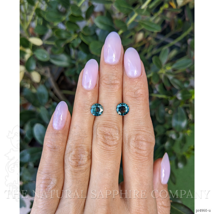 2.42 Ct.Tw. Bluish Green Sapphire Pair from Ceylon (Sri Lanka)