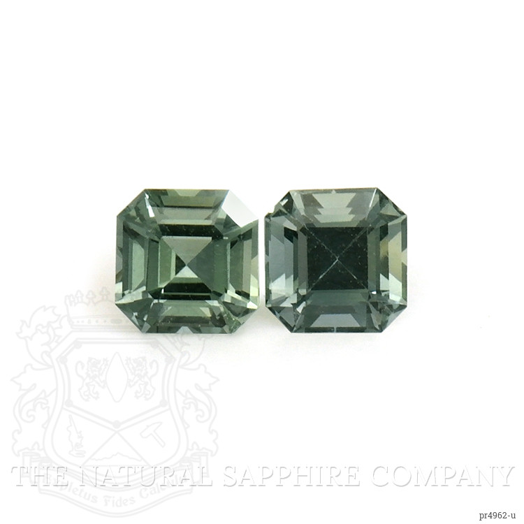 0.54 Ct.Tw. Bluish Green Sapphire Pair from Ceylon (Sri Lanka)