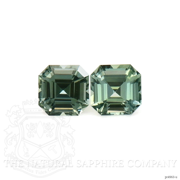 0.55 Ct.Tw. Green Sapphire Pair from Ceylon (Sri Lanka)