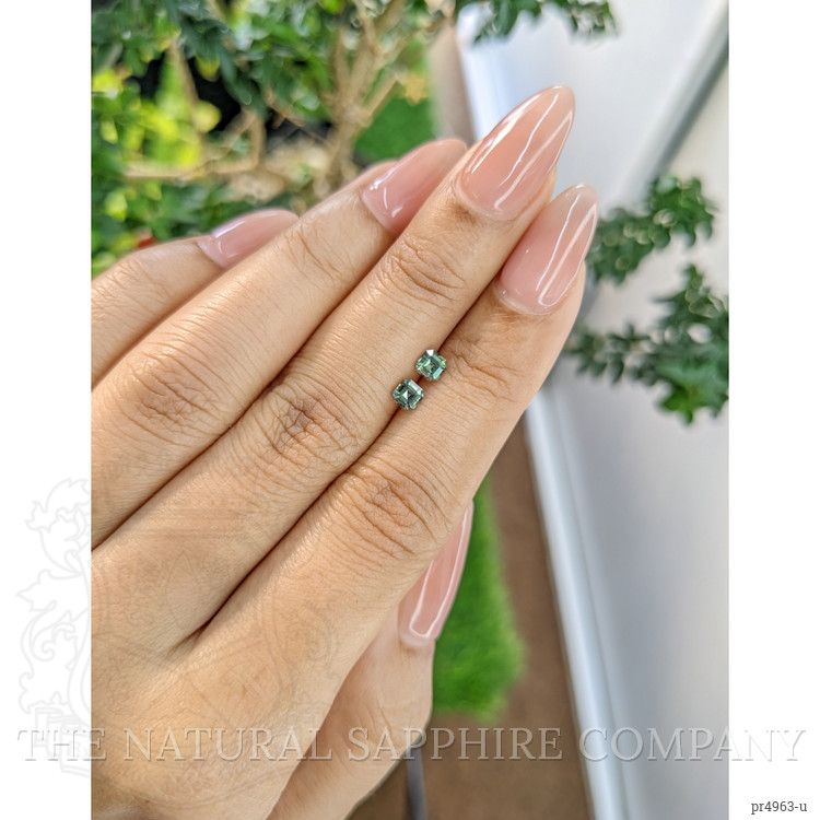 0.55 Ct.Tw. Green Sapphire Pair from Ceylon (Sri Lanka)