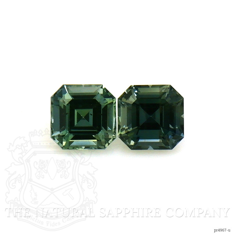 0.59 Ct.Tw. Green Sapphire Pair from Ceylon (Sri Lanka)
