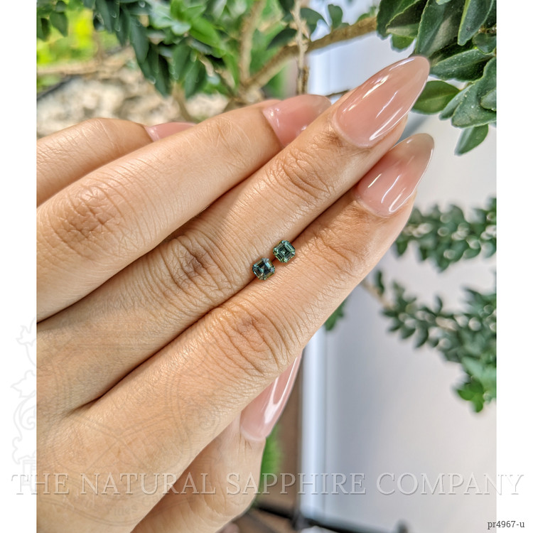 0.59 Ct.Tw. Green Sapphire Pair from Ceylon (Sri Lanka)